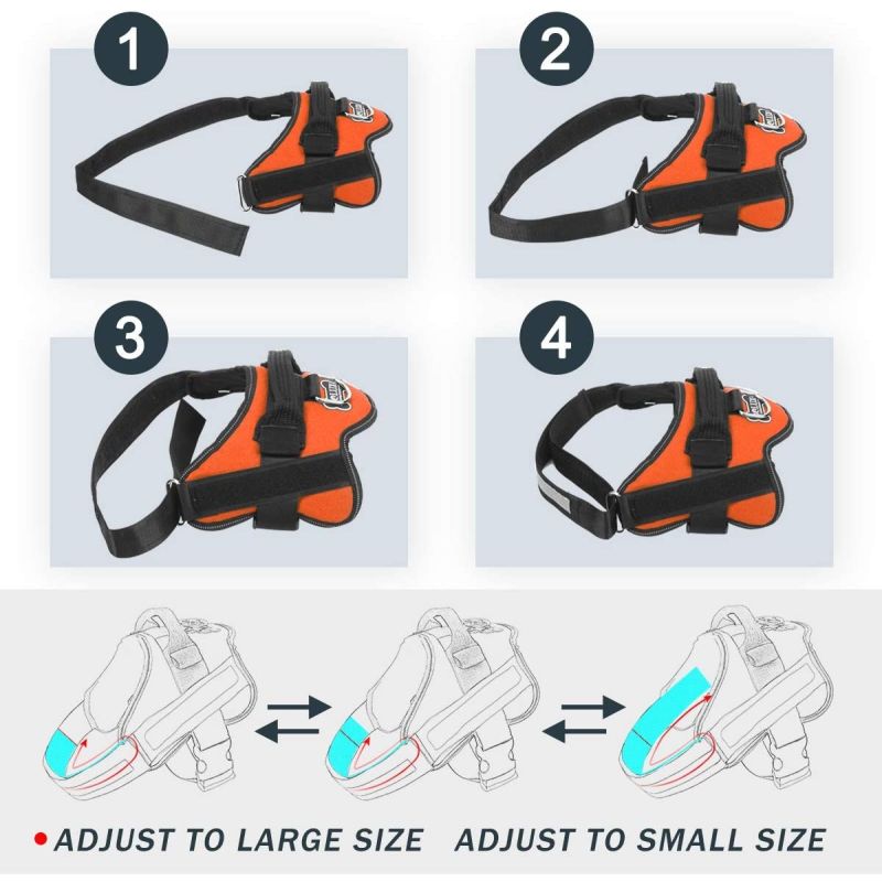 Åndbar nej-træk hundesele med reflekterende kæledyrsvest og justerbar pasform til mellemstore hunde