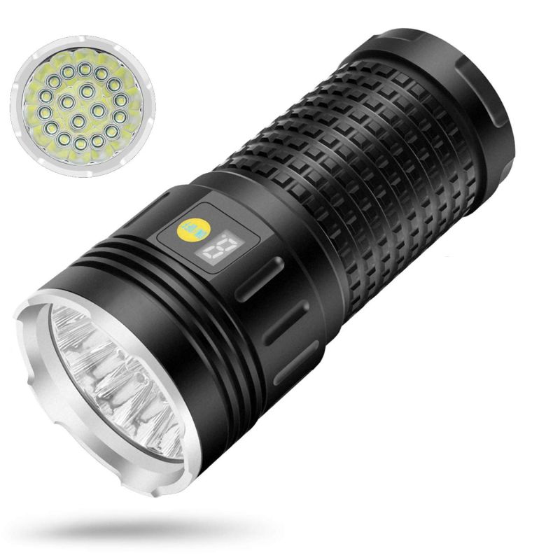 SKY RAY LED lommelygte 15000 lumen USB Type-C genopladelig robust til udendørs og hjemme brug
