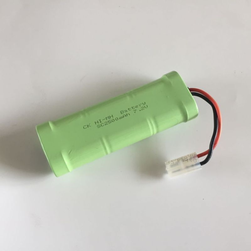 7.2V SC høj kapacitet genopladeligt 2500mAh Ni-MH batteri til legetøjsbiler miljøvenligt grøn energiløsning
