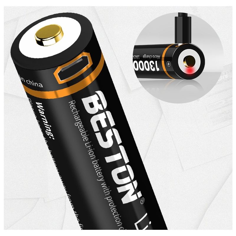 BESTON 18650 3.7V 3500mAh Micro USB genopladeligt lithiumbatteri høj kapacitet til udendørs aktiviteter og gør-det-selv