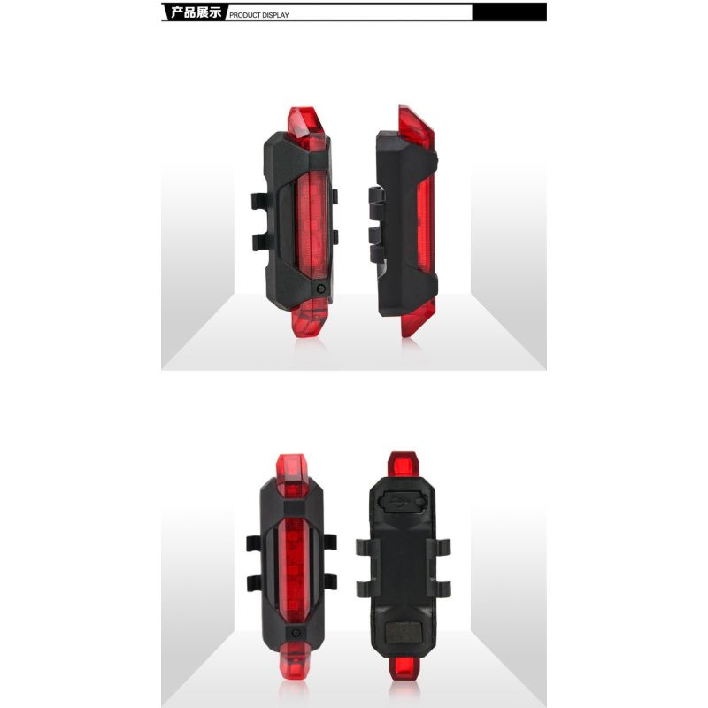Bærbar USB Genopladelig Cykelhale Bagsikkerhed Lys Stilfuldt Design LED Baglygte Cykelsikkerhed Synlighed