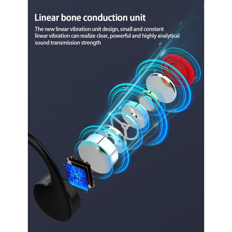 Knogleledning Svømmeøretelefoner 16GB Musiklager IP68 Vandtæt Trådløse Bluetooth Sportshovedtelefoner SwimMP3