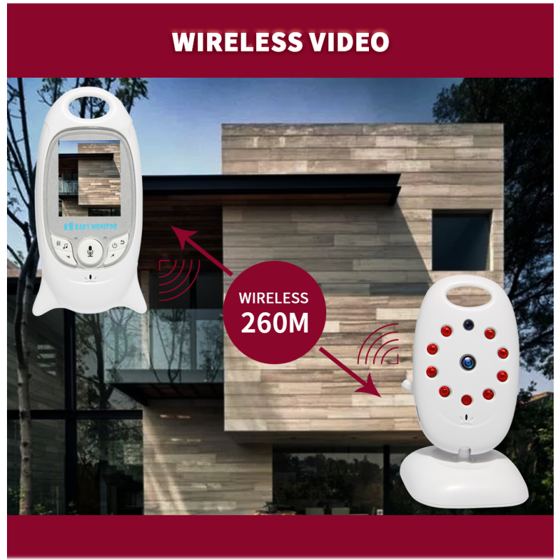 VB601 trådløs video babyalarm med natsyn og temperaturovervågning for ultimativ babysikkerhed og babykomfort