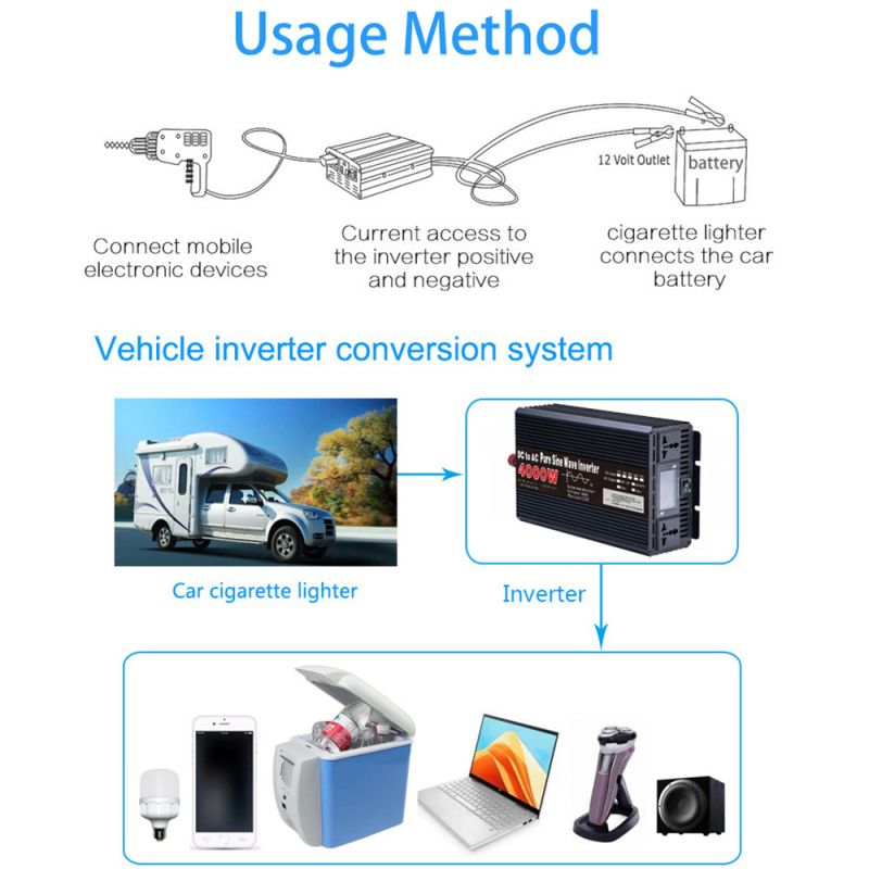 Pure Sine Wave Inverter 8000W 6000W Off-grid Solinverter Kompakt Design DC 12V/24V AC 110V/220V Høj Kvalitet