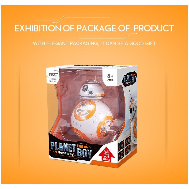 Oplev 2.4G BB-8 fjernbetjening robot intelligent actionfigur med 360° rotation gavelegetøj til børn Star Wars