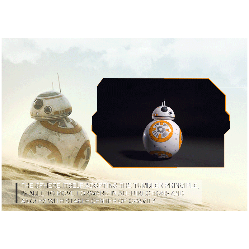 Oplev 2.4G BB-8 fjernbetjening robot intelligent actionfigur med 360° rotation gavelegetøj til børn Star Wars