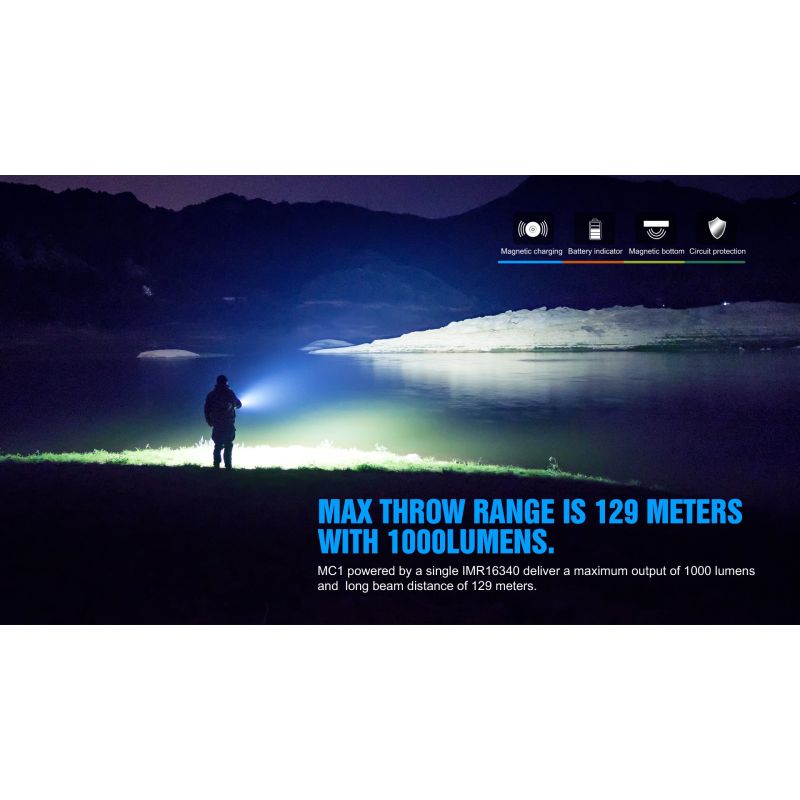 TrustFire MC1 Baton XP-L HI LED lommelygte 1000 lumens kompakt og ultralet med magnetisk opladning til daglig brug