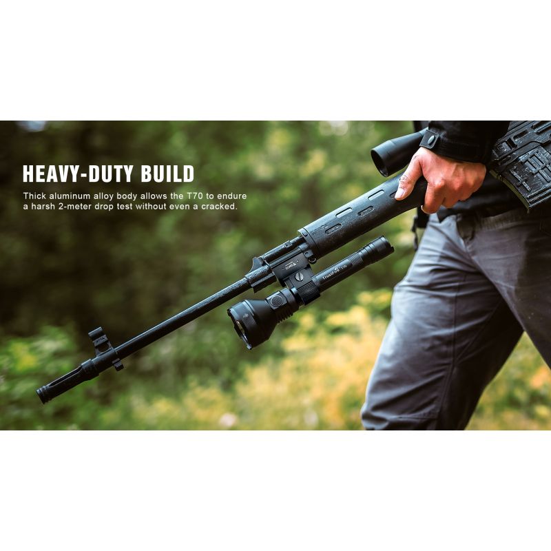 TrustFire T70 Kit 2300 lumen LED lommelygte 1000 meter rækkevidde ideel til camping og udendørs eventyr