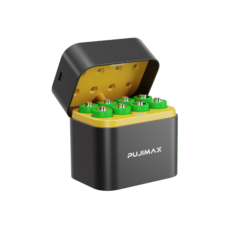 Effektiv 8-slot AA lithiumbatterioplader Smart flip-top rum Type-C port til familie og arbejdsplads brug