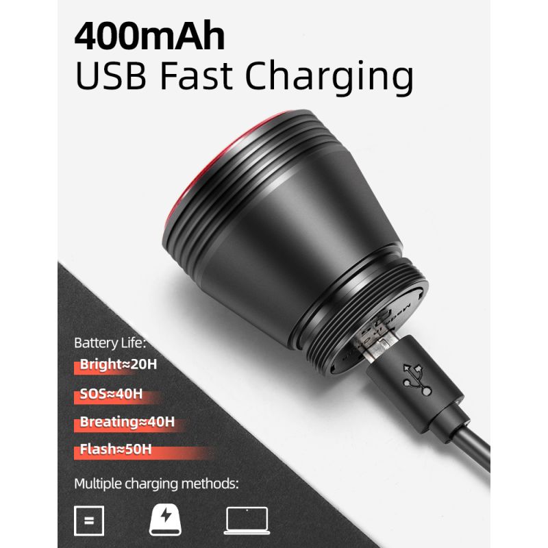 ROCKBROS Q5 cykelsmart lys cykelsikkerhed LED cykelbaglygte IPx6 vandtæt auto bremsesensor lys