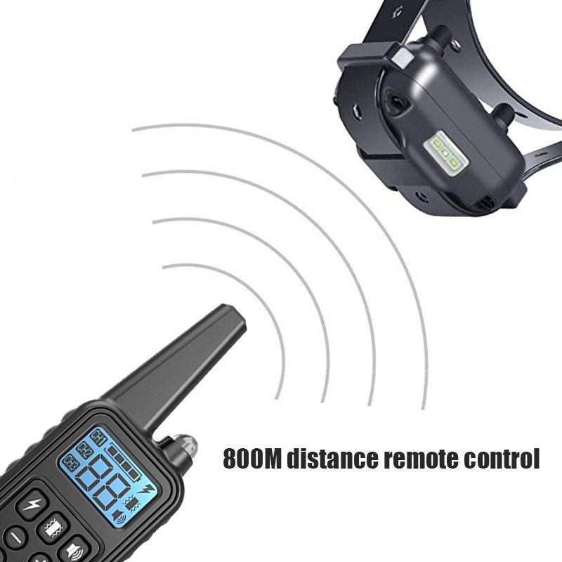 800m Elektrisk Hundetræningskrave med LCD-skærm Vandtæt Genopladelig Ideel til Fjernbetjent Kæledyrstræning