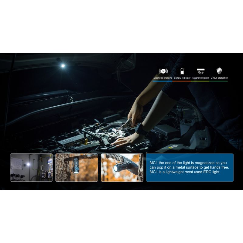 TrustFire MC1 Baton XP-L HI LED lommelygte 1000 lumens kompakt og ultralet med magnetisk opladning til daglig brug