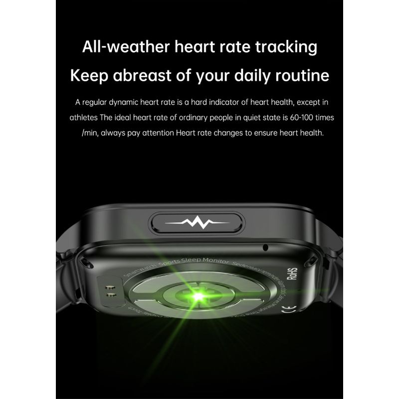 ET540 Smartwatch: Fitness Tracker m. Blodsukker, EKG, Blodtryk, Puls, Temp & Bluetooth Opkald