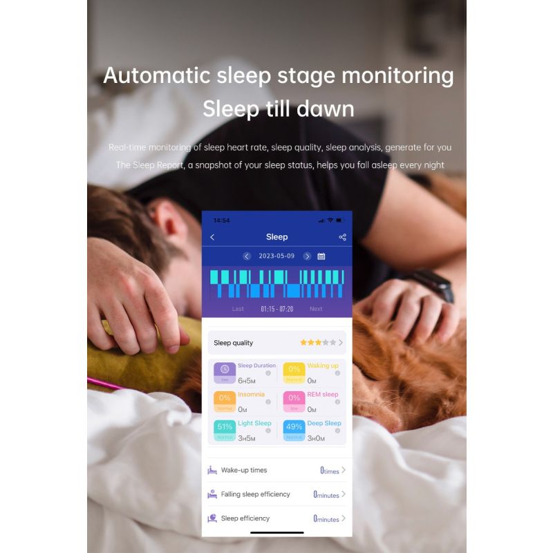 ET540 Smartwatch: Fitness Tracker m. Blodsukker, EKG, Blodtryk, Puls, Temp & Bluetooth Opkald