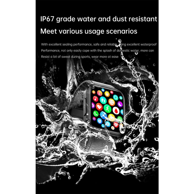 ET540 Smartwatch: Fitness Tracker m. Blodsukker, EKG, Blodtryk, Puls, Temp & Bluetooth Opkald