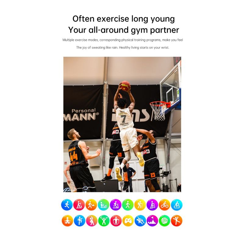 ET540 Smartwatch: Fitness Tracker m. Blodsukker, EKG, Blodtryk, Puls, Temp & Bluetooth Opkald