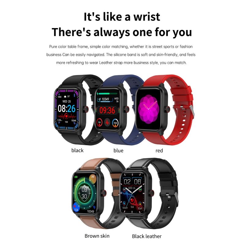 ET540 Smartwatch: Fitness Tracker m. Blodsukker, EKG, Blodtryk, Puls, Temp & Bluetooth Opkald