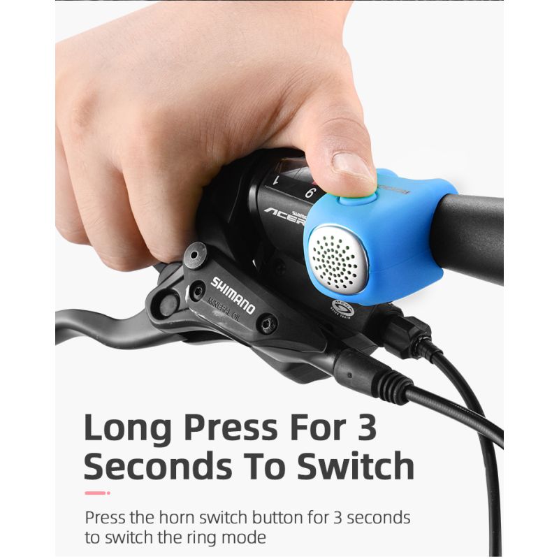 ROCKBROS elektrisk cykelklokke 110 dB horn regnfast MTB cykelstyr sikkerhed for sikker cykling og cykeltilbehør