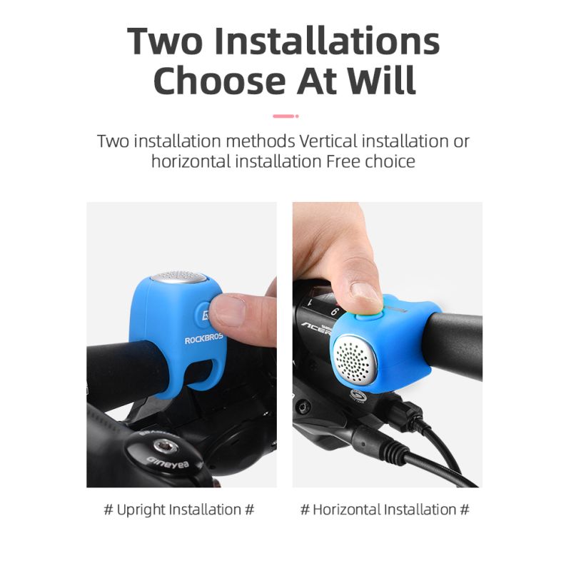 ROCKBROS elektrisk cykelklokke 110 dB horn regnfast MTB cykelstyr sikkerhed for sikker cykling og cykeltilbehør
