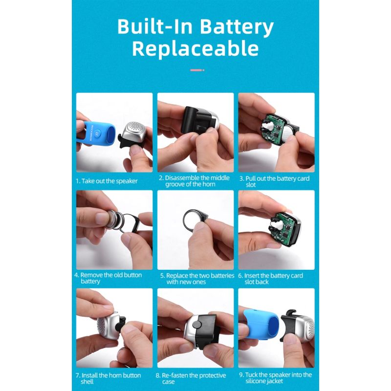 ROCKBROS elektrisk cykelklokke 110 dB horn regnfast MTB cykelstyr sikkerhed for sikker cykling og cykeltilbehør
