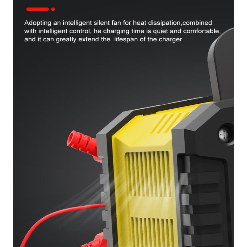 FOXSUR bærbar bilbatterioplader 12V/24V mikroprocessorstyring til motorcykel lastbil AGM LiFePO4 batterisundhed