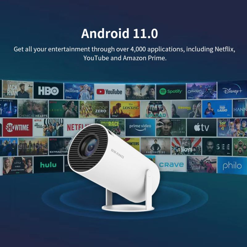 HY300 Android Projektor Smart Bærbar 1280x720P Wifi Projektor Perfekt til Film-aften og Hjemmebiooplevelse