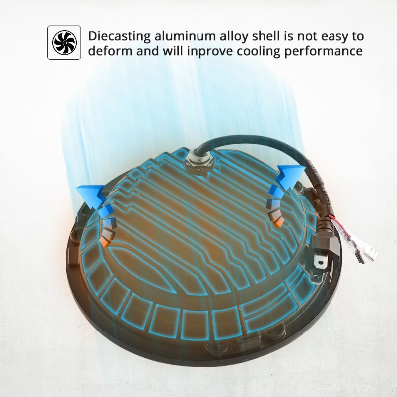 CO LIGHT 7 Tommer LED Forlygter H4 DRL med Gul Angel Eye til Jeep Wrangler Lada Niva 4x4 Holdbar Opgradering