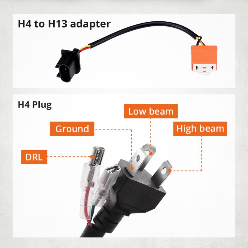 CO LIGHT 7 Tommer LED Forlygter H4 DRL med Gul Angel Eye til Jeep Wrangler Lada Niva 4x4 Holdbar Opgradering