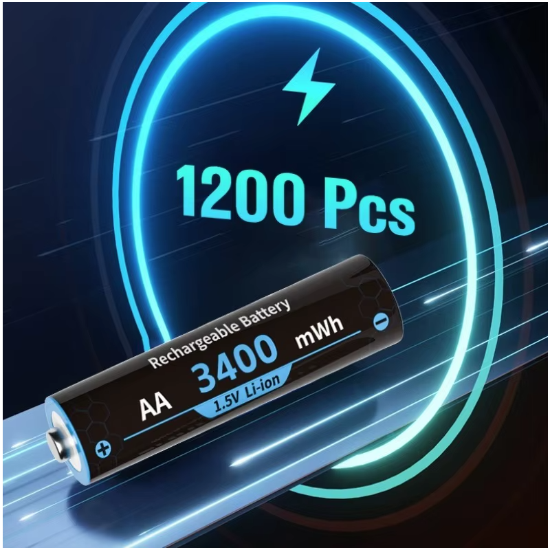 Genopladelige AA-batterier Lithium AA 1.5V 3000mWh med Oplader | Langtidsholdbare Pilas Recargables Xbox 8-pak