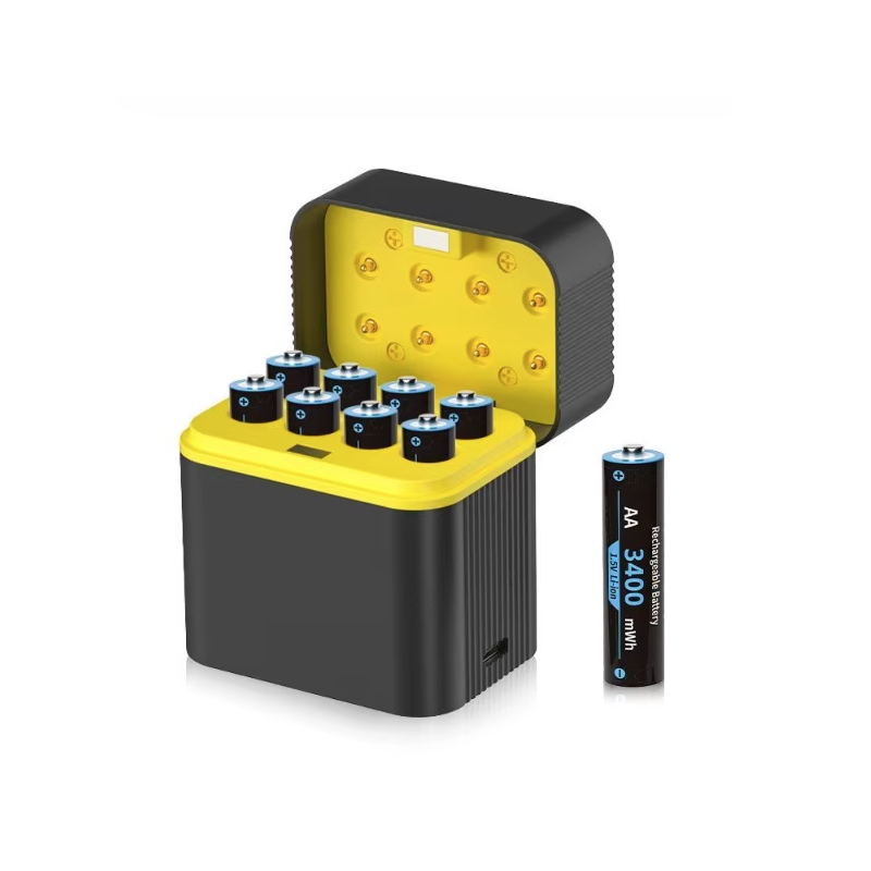 Genopladelige AA-batterier Lithium AA 1.5V 3000mWh med Oplader | Langtidsholdbare Pilas Recargables Xbox 8-pak