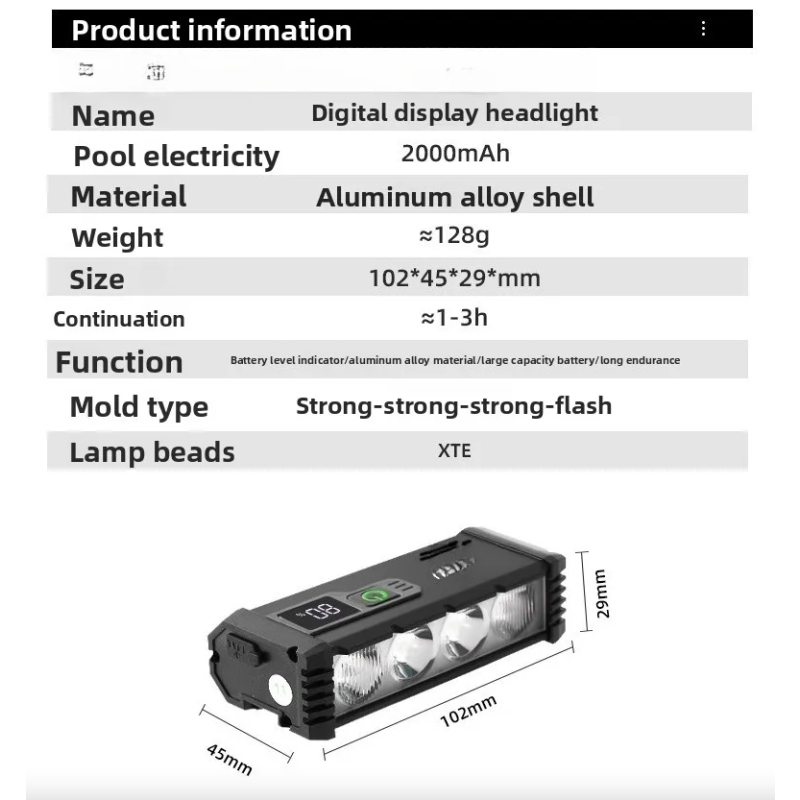 ACRUNU LED Cykellygte 4000 Lumen: USB Genopladelig Cykelforlygte for Sikker Cykeltur, 4 Tilstande.
