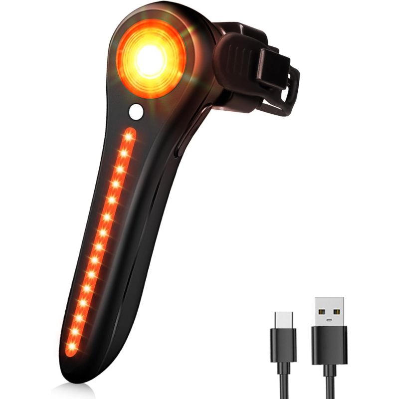Smart USB-C Cykellygte: Super Lys & Genopladelig Baglygte til MTB/Racercykel, IP64 Vandtæt!