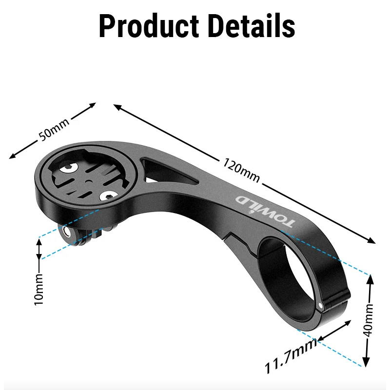 TOWILD AS90 Cykelstyrbeslag | Lygteholder & Computerholder til Garmin/Scosche | Letvægt, Alsidigt!