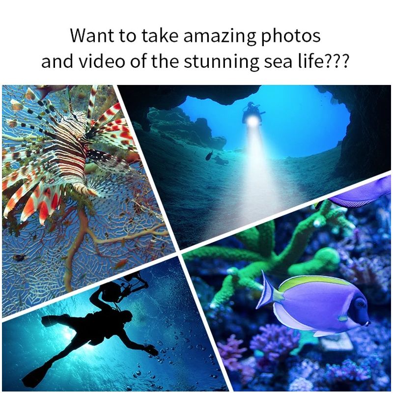 B11 Dykkerlommelygte LED til Undervandsfotografi Med Rød Blå Hvid Lys Ideel til Marine Udforskning