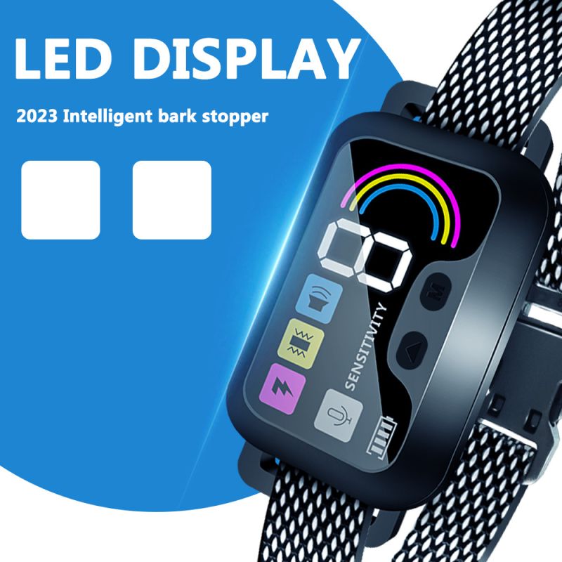 PuPoPan Smart Anti-gø Hundehalsbånd Vandtæt og Genopladelig til Effektiv Hundetræning og Human Gø-kontrol