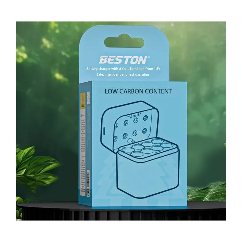 Beston Smart Batterioplader Sæt: 8 Slots AA/Li-ion, 1.5V 3600mWh. Hurtig Opladning til Kameraer & Gamepads