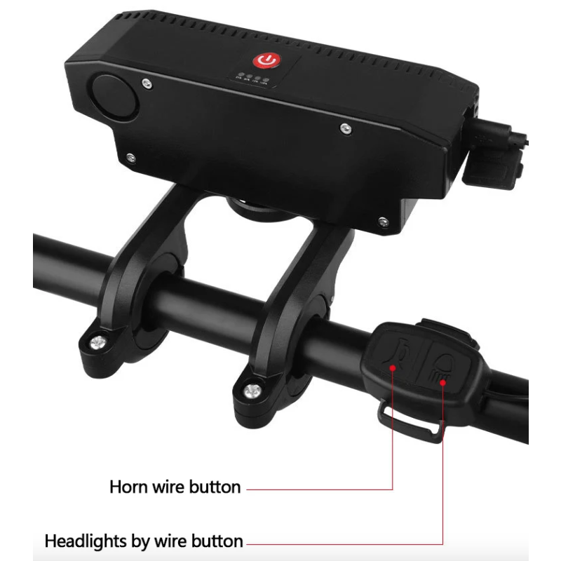 USB genopladeligt cykelforlygte med 120dB cykelhorn robust vandtæt design perfekt til urban pendlercykling