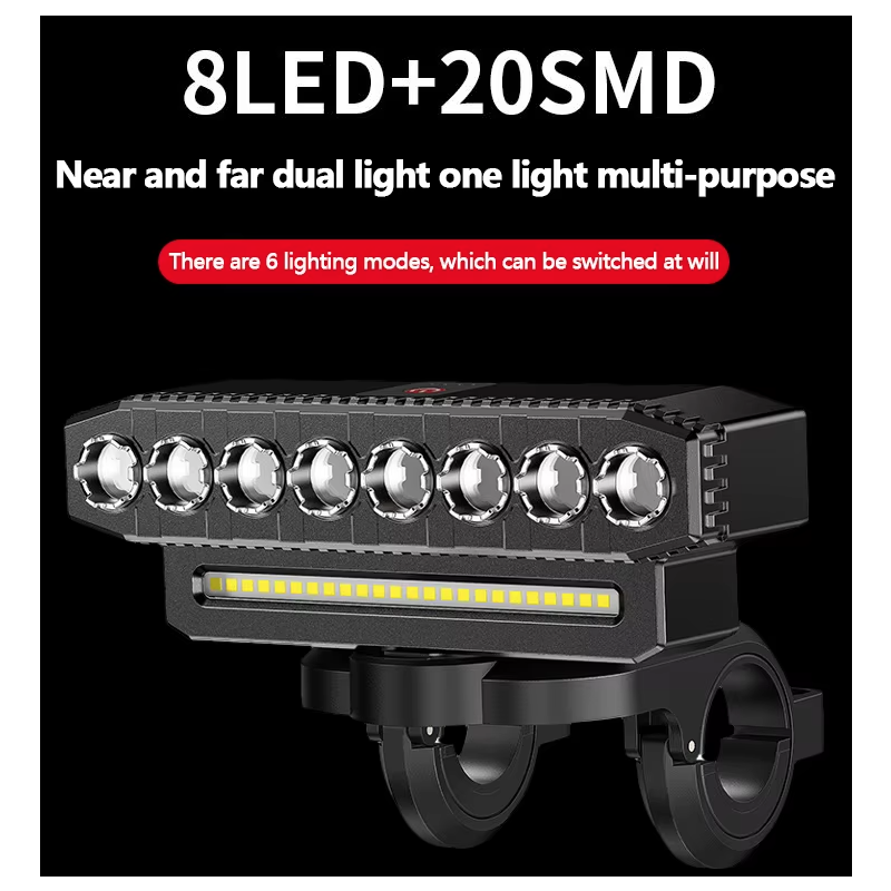 USB genopladeligt cykelforlygte med 120dB cykelhorn robust vandtæt design perfekt til urban pendlercykling