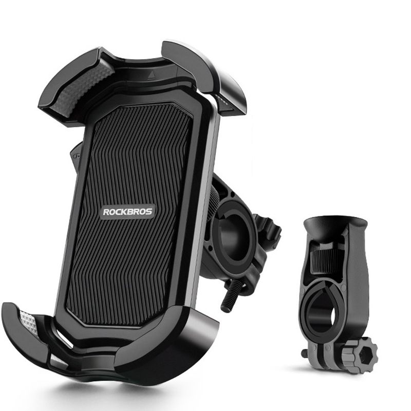 ROCKBROS Cykeltelefonholder til 4,7-6,8 tommer smartphone stødabsorberende 360° roter cykling eventyr