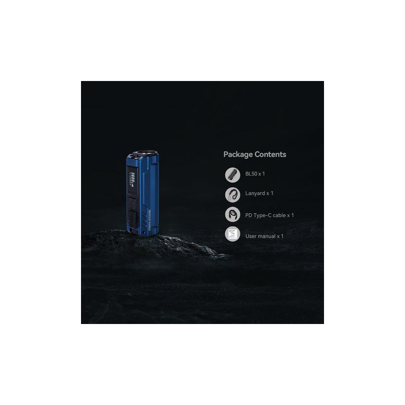 IMALENT BL50 3600 Lumens Type-C Genopladelig LED Lommelygte til Udendørseventyr Kompakt Design og OLED Display