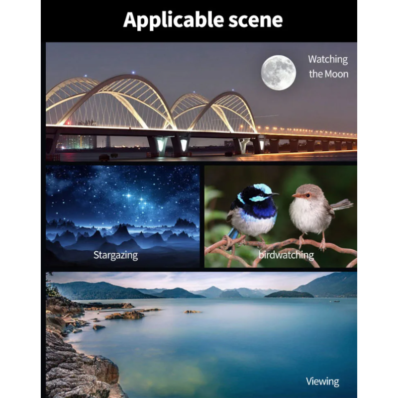 25-75x60 ED Spottingskop | Monokulært Bak4 Prisme Teleskop til Fuglekiggeri & Natur | Vandtæt & Fotosynkronisering