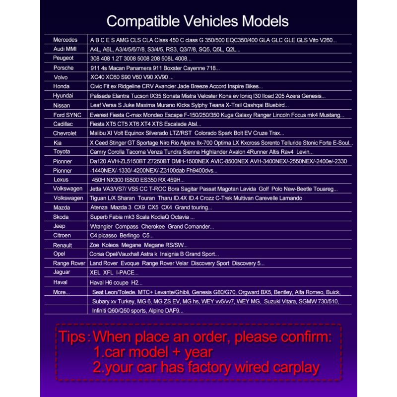 Opgradér Audi VW Kia med CarlinKit 4.0 Trådløs CarPlay Box Plug and Play Kompakt Biladapter for Bedre Køreoplevelse