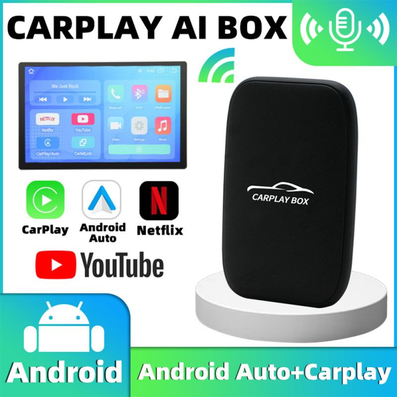 Oplev Carplay Box Trådløs Android Auto Adapter Netflix YouTube Universal Multimedia Video Box til bilunderholdning