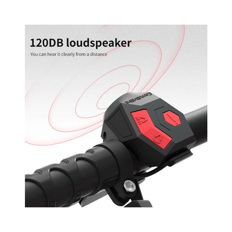 CarryBright CBH3 USB genopladelig cykelhorn 120dB elektrisk klokkehorn til mountainbiking og bytransport