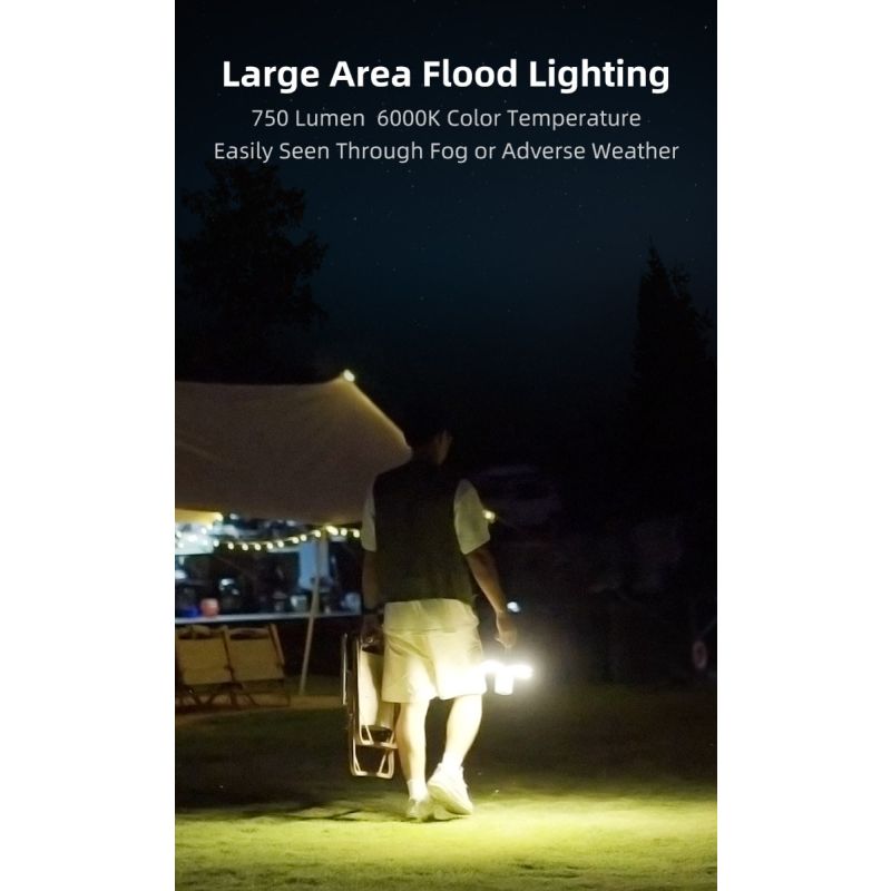 Klarus CL2 750 Lumen fritfoldelig campinglygte med øjenplejende 90-graders justerbare pærer og 7 lystilstande