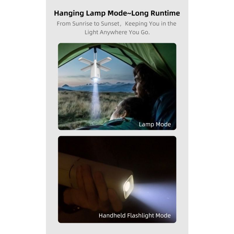 Klarus CL2 750 Lumen fritfoldelig campinglygte med øjenplejende 90-graders justerbare pærer og 7 lystilstande