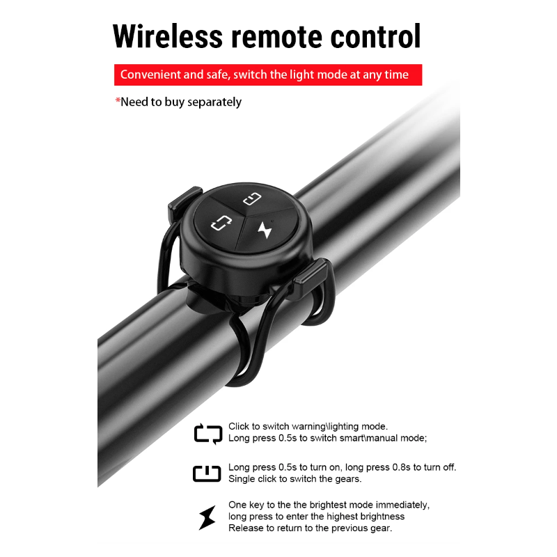 TOWILD CL600 LED Cykellygte Forlygte USB Genopladelig 2000mAh Vandtæt Cykelsikkerhed til Bycykling og Skovstier