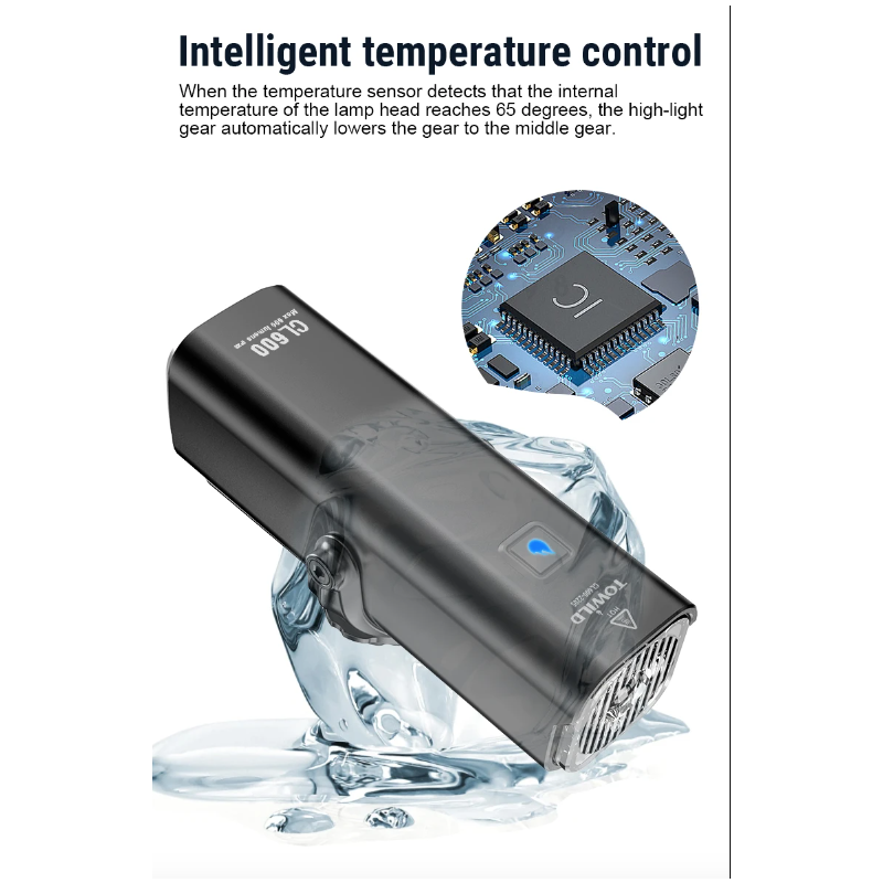 TOWILD CL600 LED Cykellygte Forlygte USB Genopladelig 2000mAh Vandtæt Cykelsikkerhed til Bycykling og Skovstier