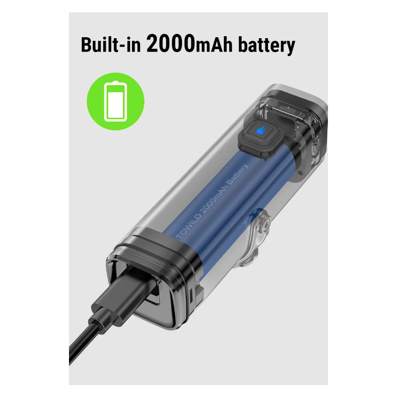 TOWILD CL600 LED Cykellygte Forlygte USB Genopladelig 2000mAh Vandtæt Cykelsikkerhed til Bycykling og Skovstier