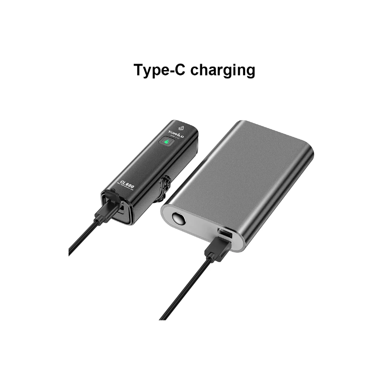 TOWILD CL600 LED Cykellygte Forlygte USB Genopladelig 2000mAh Vandtæt Cykelsikkerhed til Bycykling og Skovstier